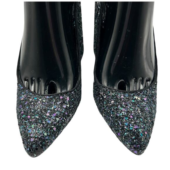 Shelly's London‎ Women's Chester Slingback Glitter Block Heel Pumps Size 6.5 - Picture 4 of 15